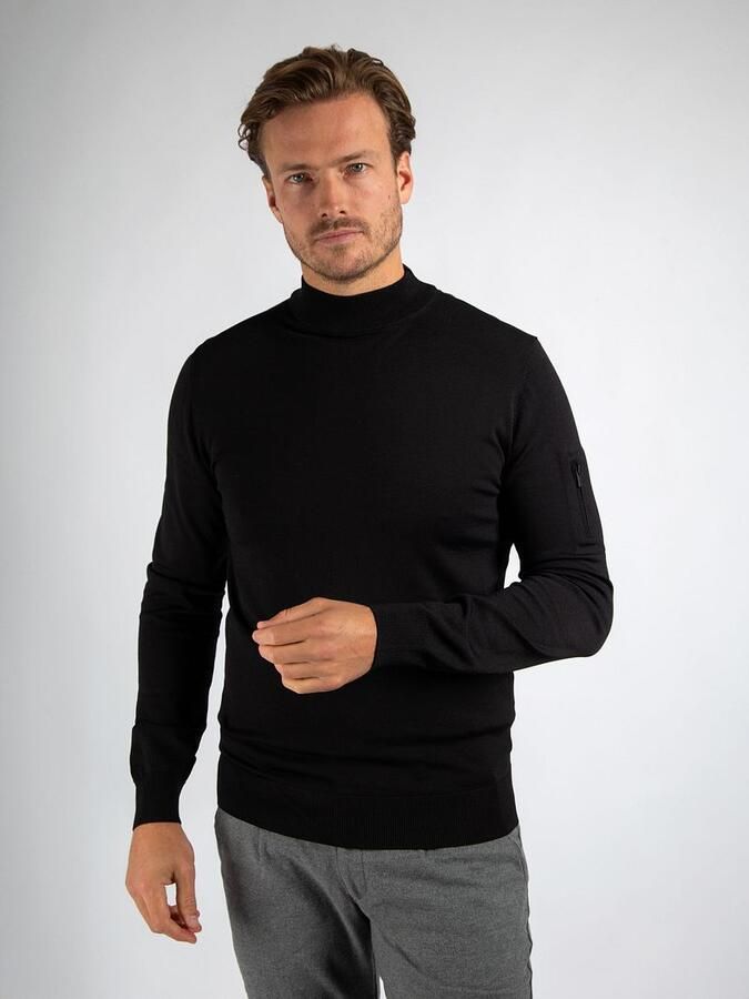 Suitable Trui Cooldry Knit Turtleneck Zwart - Foto 4