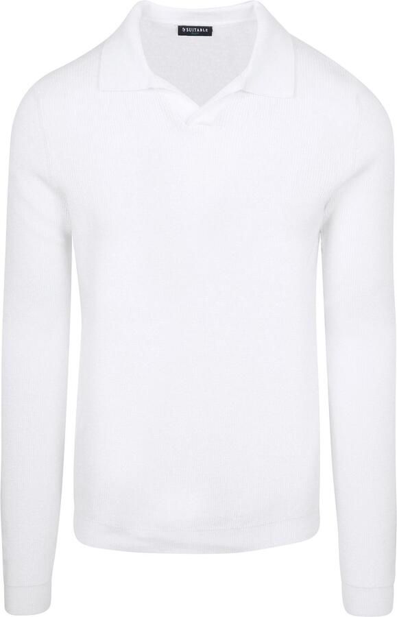 Suitable Polo Shirt Lange Mouw Trui Riva Knit Ecru