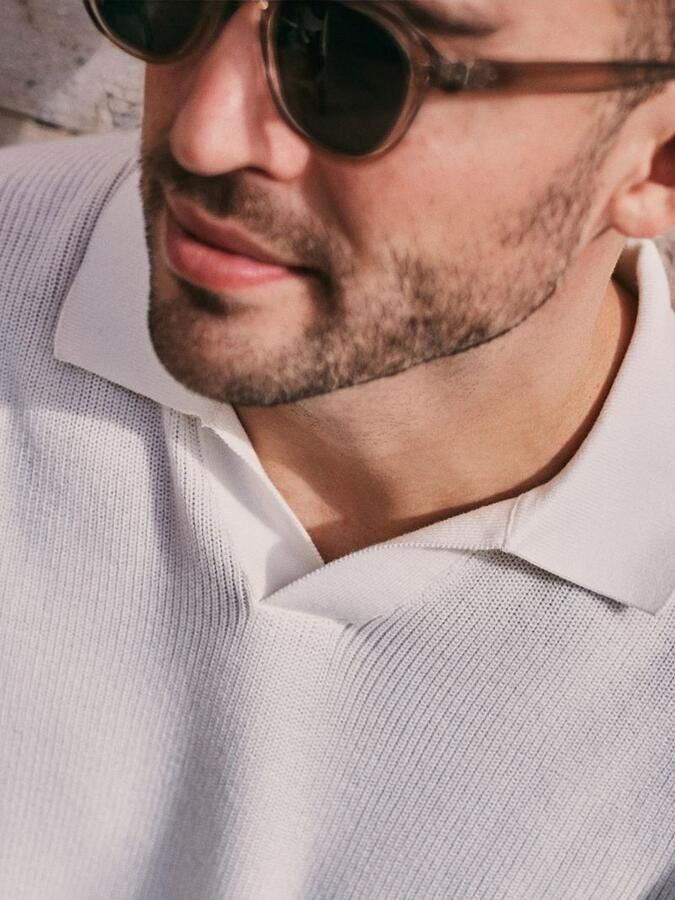 Suitable Polo Shirt Lange Mouw Trui Riva Knit Ecru - Foto 3