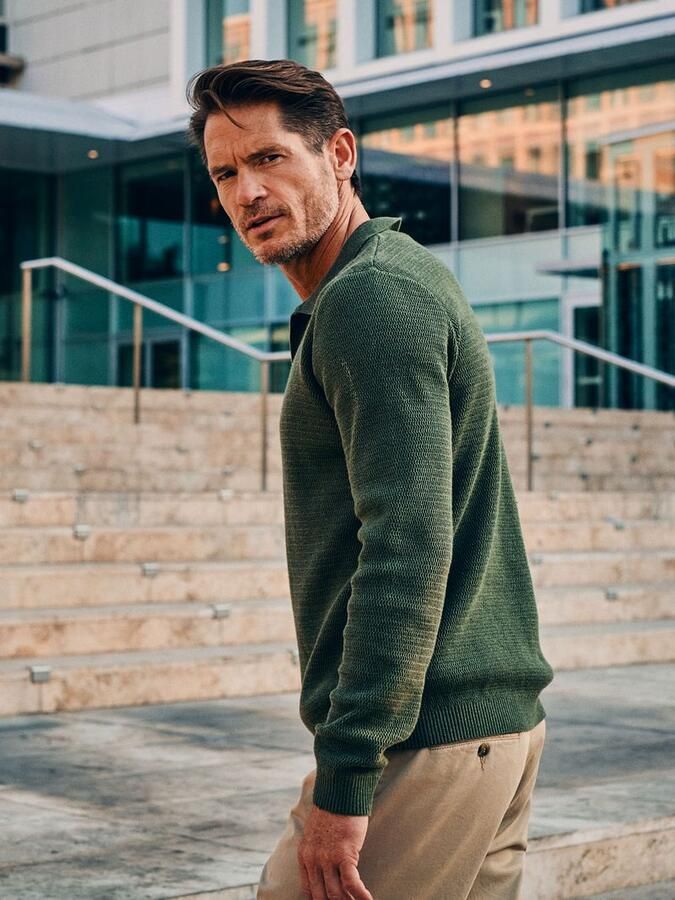 Suitable Trui Riva Structure Melange Groen - Foto 3