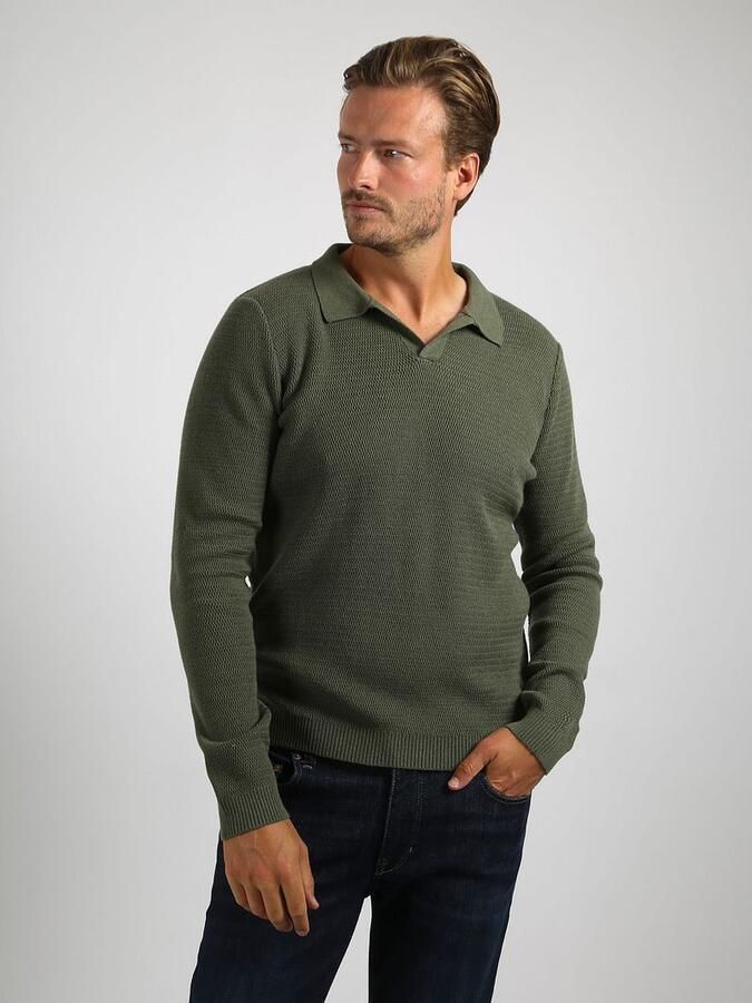 Suitable Trui Riva Structure Melange Groen - Foto 4