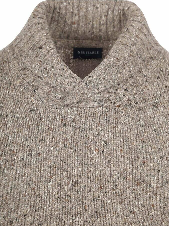 Suitable Trui Shawl Tweed Eco Wool Taupe - Foto 2