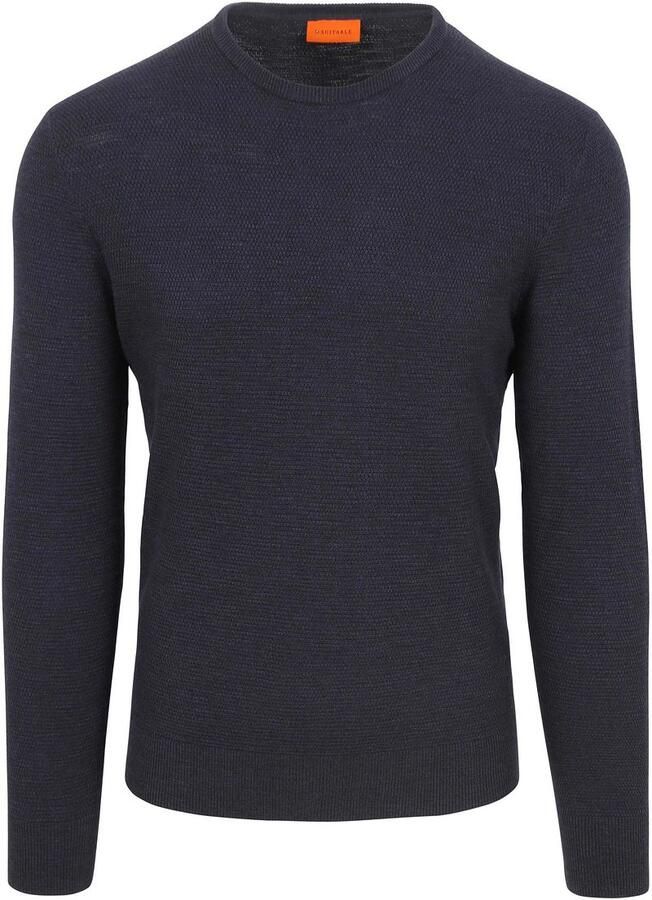 Suitable Trui Structure Slub Navy