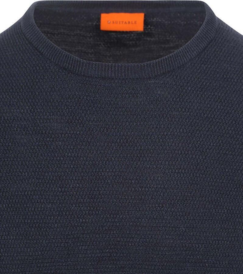 Suitable Trui Structure Slub Navy - Foto 2