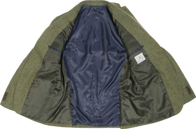 Suitable Tweed Colbert Herringbone Groen - Foto 4