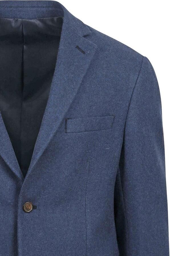 Suitable Tweed Colbert Mid Blauw
