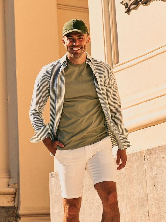 Suitable Twill Overhemd Extra Lange Mouw Streep Groen - Foto 3