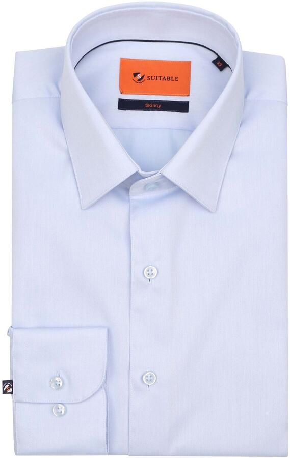 Suitable Twill Overhemd Lichtblauw