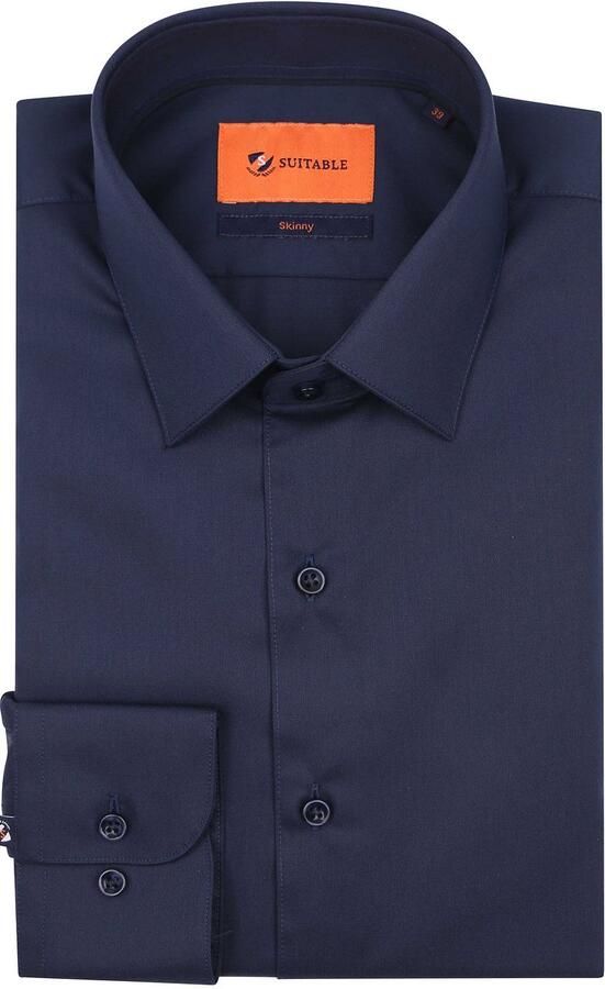 Suitable Twill Overhemd Navy