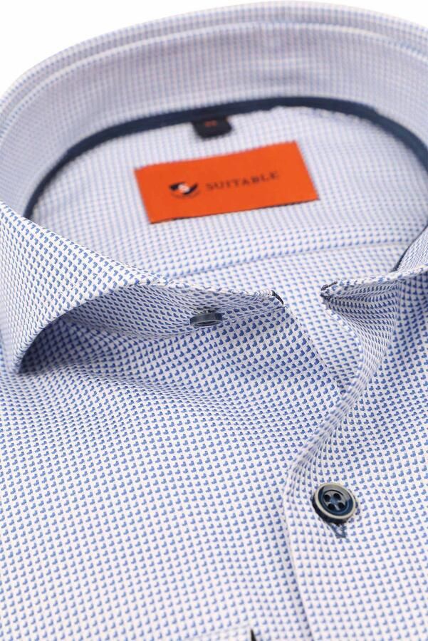 Suitable Twill Overhemd Print Lichtblauw - Foto 5