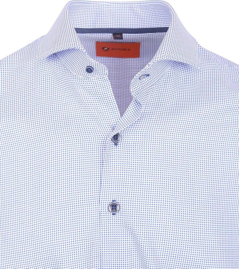 Suitable Twill Overhemd Print Lichtblauw - Foto 3