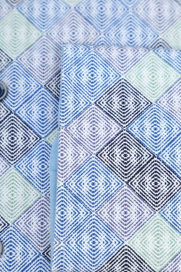 Suitable Twill Overhemd Ruiten Blauw - Foto 2