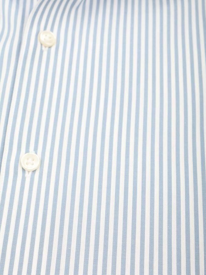 Suitable Overhemd Lange Mouw Twill Overhemd Streep Blauw - Foto 4