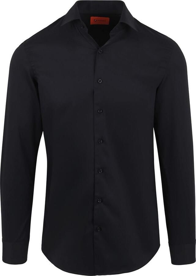 Suitable Twill Overhemd Zwart - Foto 4