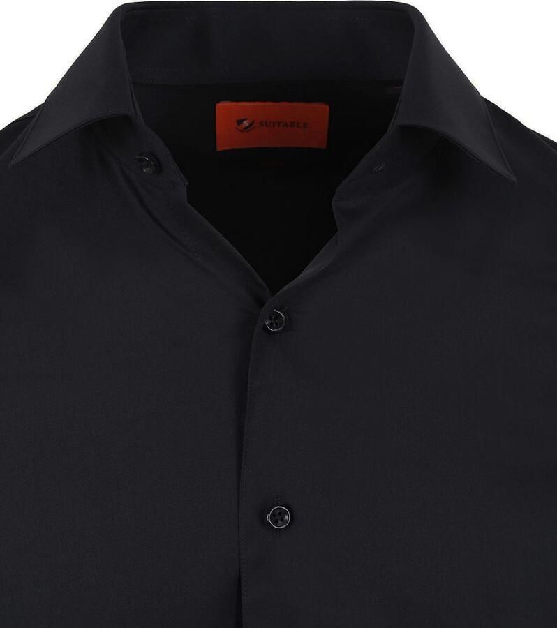 Suitable Twill Overhemd Zwart - Foto 3