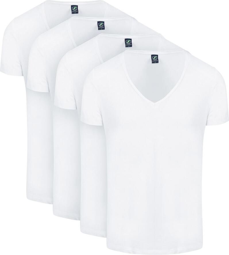 Suitable Vibamboru T-Shirt Diepe V-Hals Wit 4-Pack - Foto 2