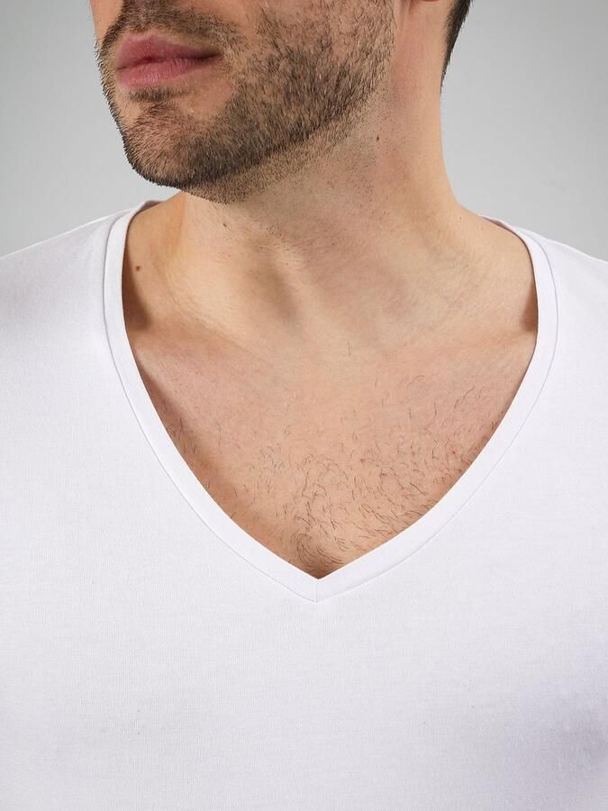 Suitable Vibamboru T-Shirt Diepe V-Hals Wit 4-Pack - Foto 4