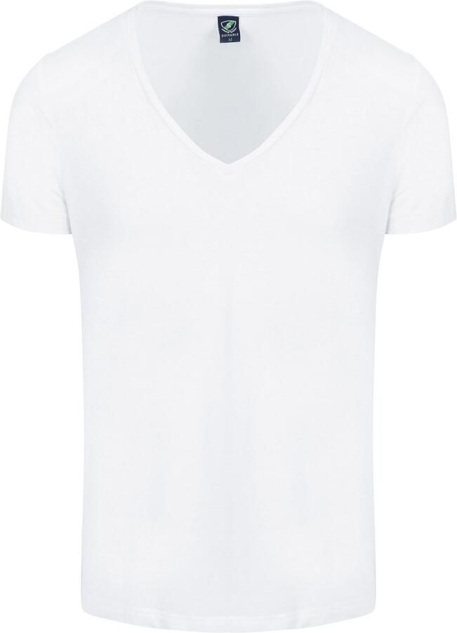 Suitable Vibamboru T-Shirt Diepe V-Hals Wit 4-Pack - Foto 6