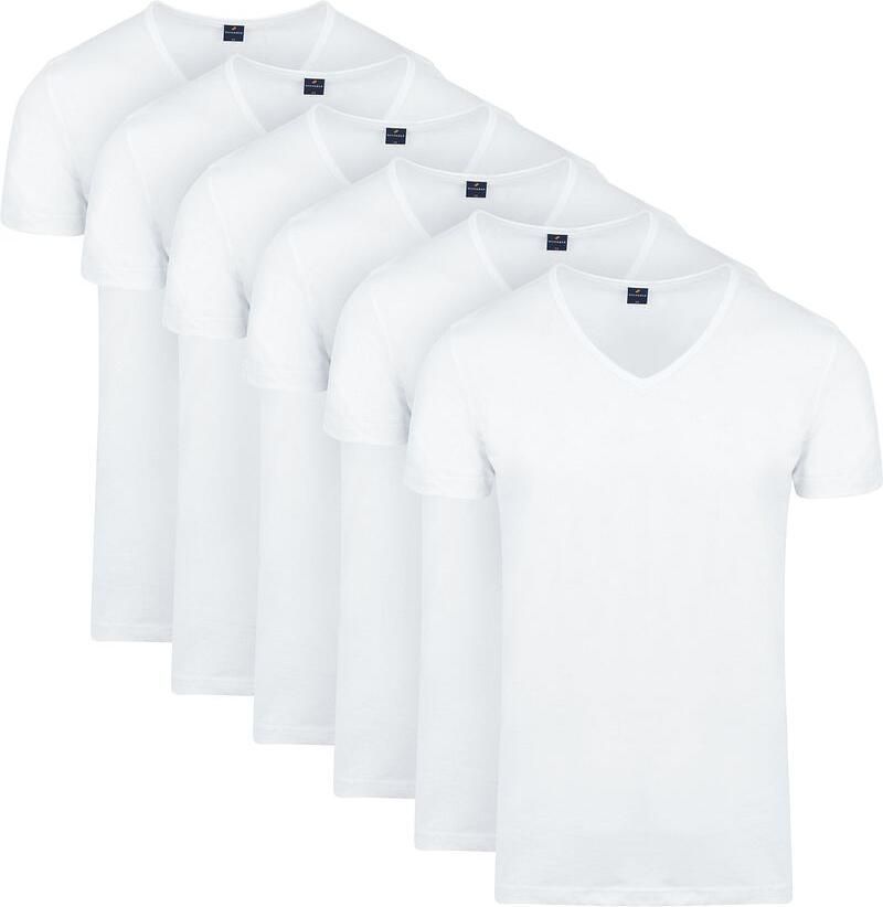 Suitable Vita T-Shirt V-Hals Wit 6-Pack