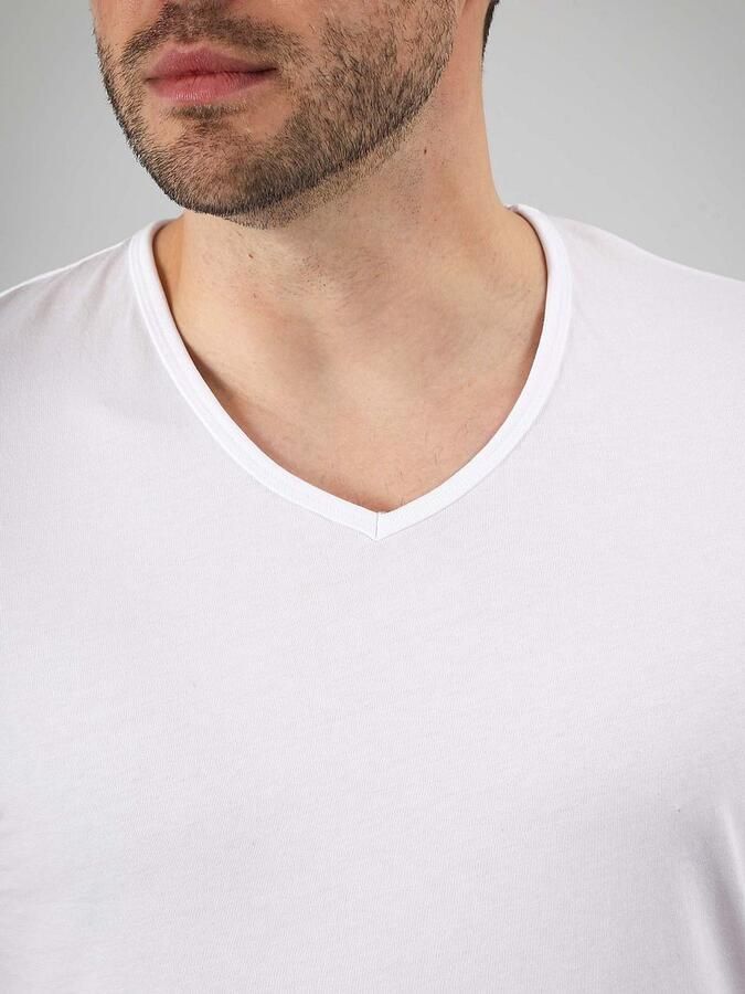 Suitable Vita T-Shirt V-Hals Wit 2-Pack - Foto 2