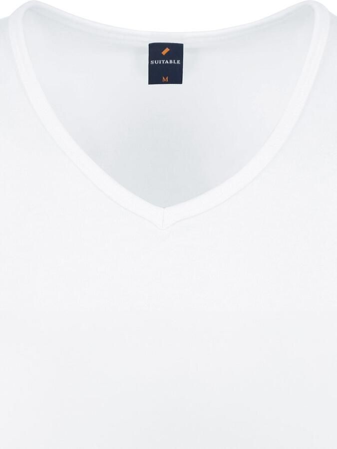 Suitable Vita T-Shirt V-Hals Wit 2-Pack - Foto 4