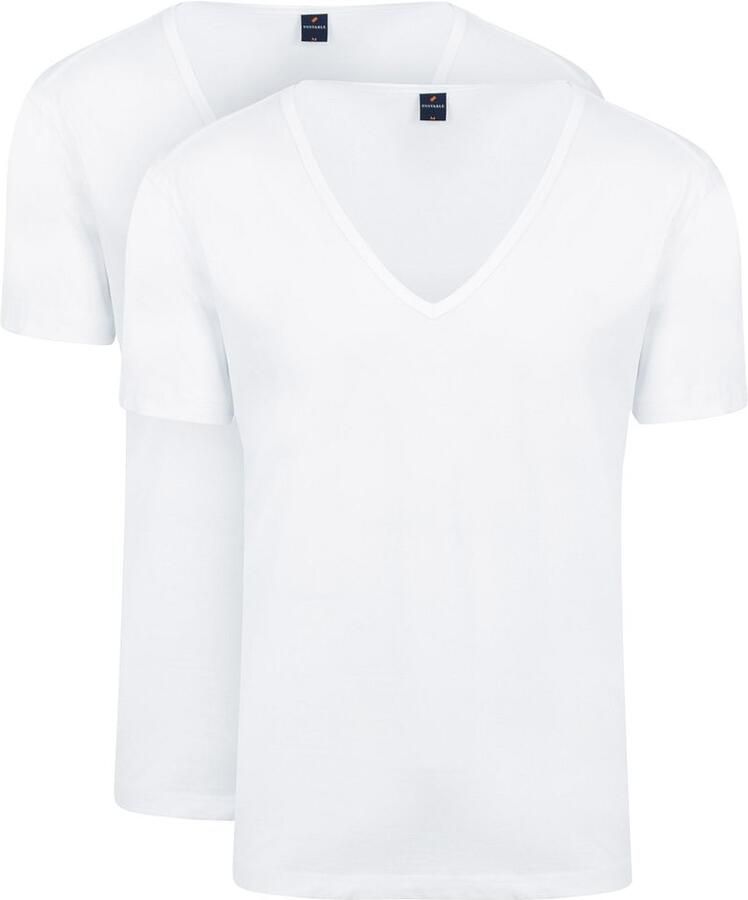 Suitable Vitaru T-Shirt Diepe V-hals Wit 2-Pack