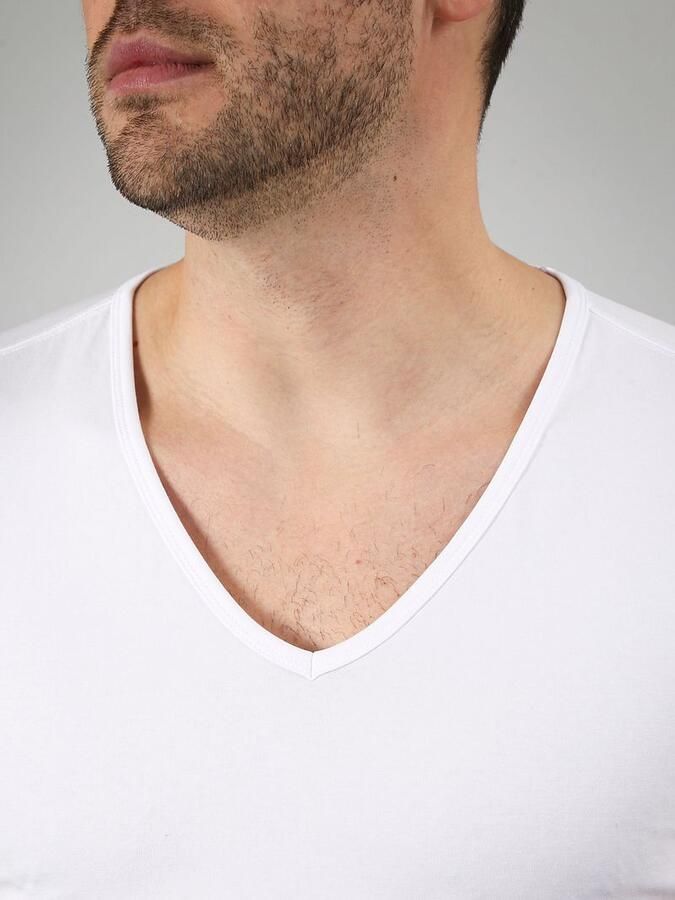 Suitable Vitaru T-Shirt Diepe V-hals Wit 2-Pack - Foto 3