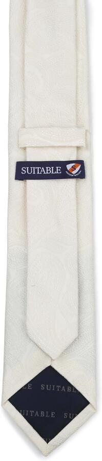 Suitable Wedding Stropdas Zijde Paisley Off White - Foto 2