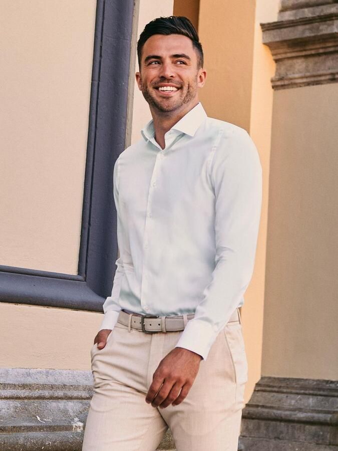 Suitable Overhemd Lange Mouw Wit Overhemd Slim Fit DR-00 - Foto 3