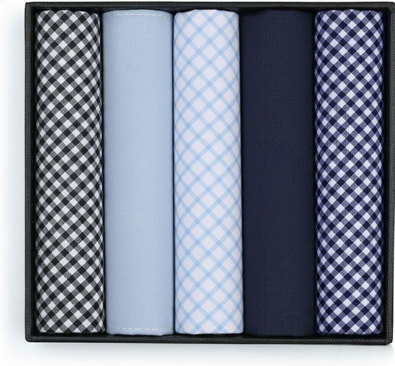 Suitable Zakdoeken 5-Pack Vichy Blauw