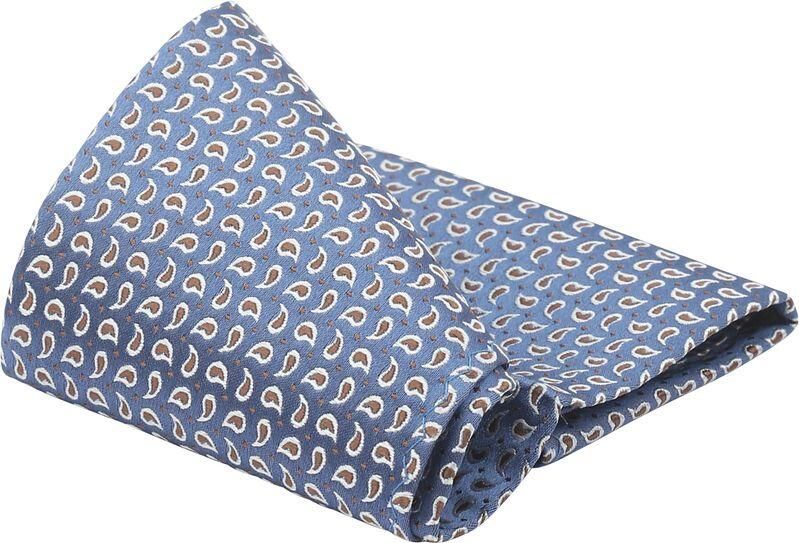 Suitable Zijde Pochet Paisley Donkerblauw