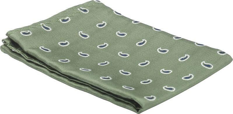 Suitable Zijde Pochet Paisley Groen - Foto 2