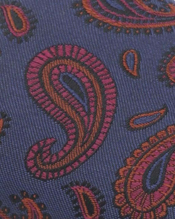 Suitable Zijde Pochet Paisley Navy - Foto 2