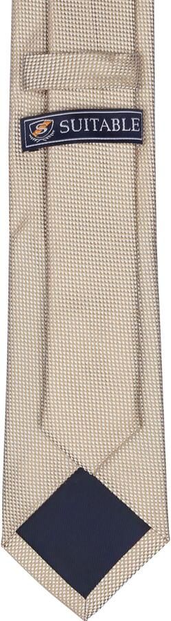 Suitable Zijde Stropdas Beige - Foto 2