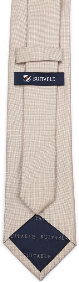 Suitable Zijde Stropdas Beige - Foto 3