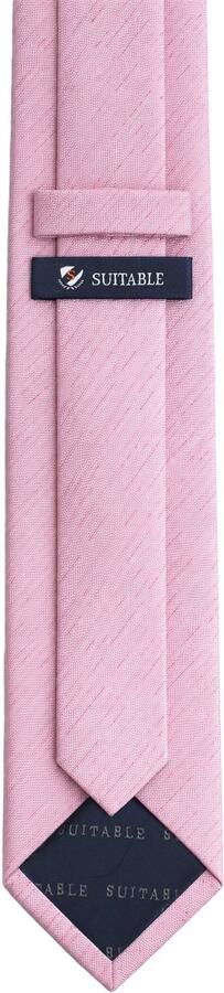 Suitable Zijde Stropdas Melange Roze - Foto 3