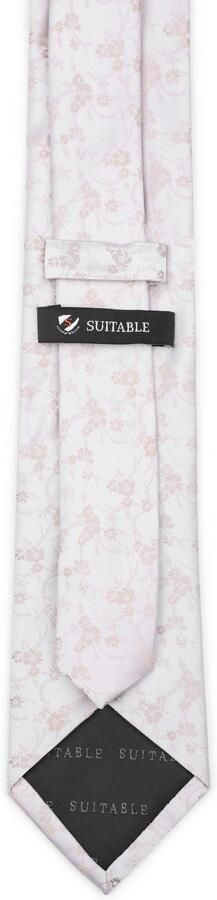 Suitable Zijde Stropdas Met flower Off-White - Foto 3