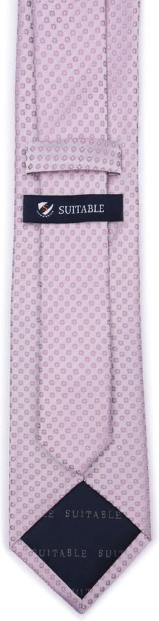 Suitable Zijde Stropdas Small Dots Roze - Foto 3