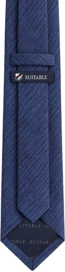 Suitable Zijde Stropdas Two Toned Donkerblauw - Foto 3