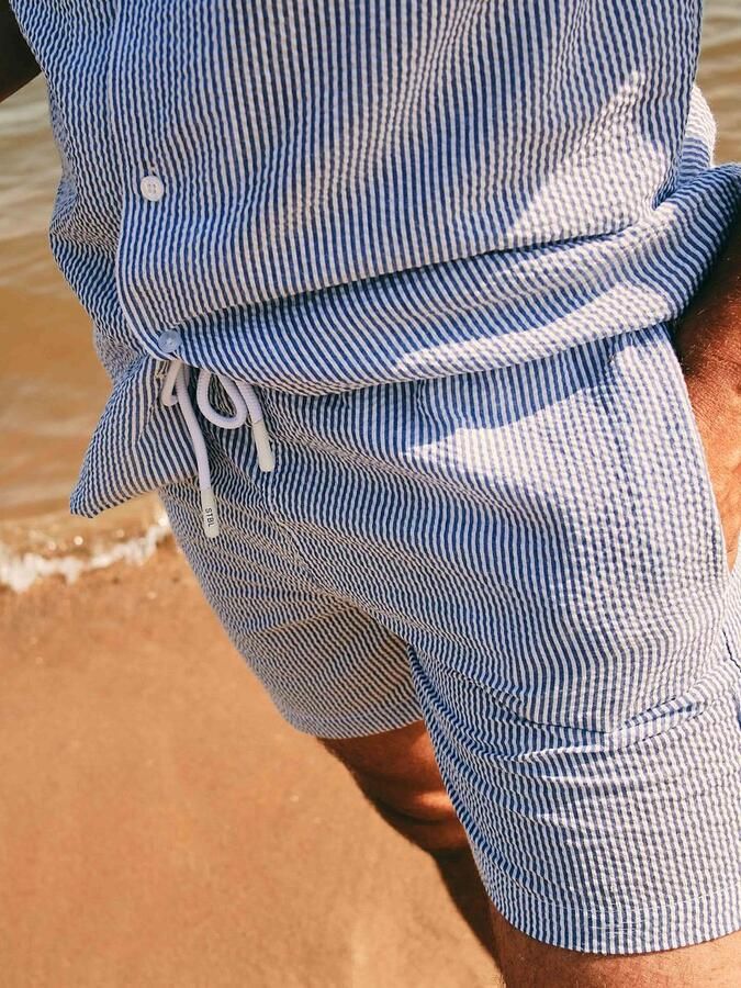 Suitable Zwembroek Stripe Seersucker Blauw - Foto 3