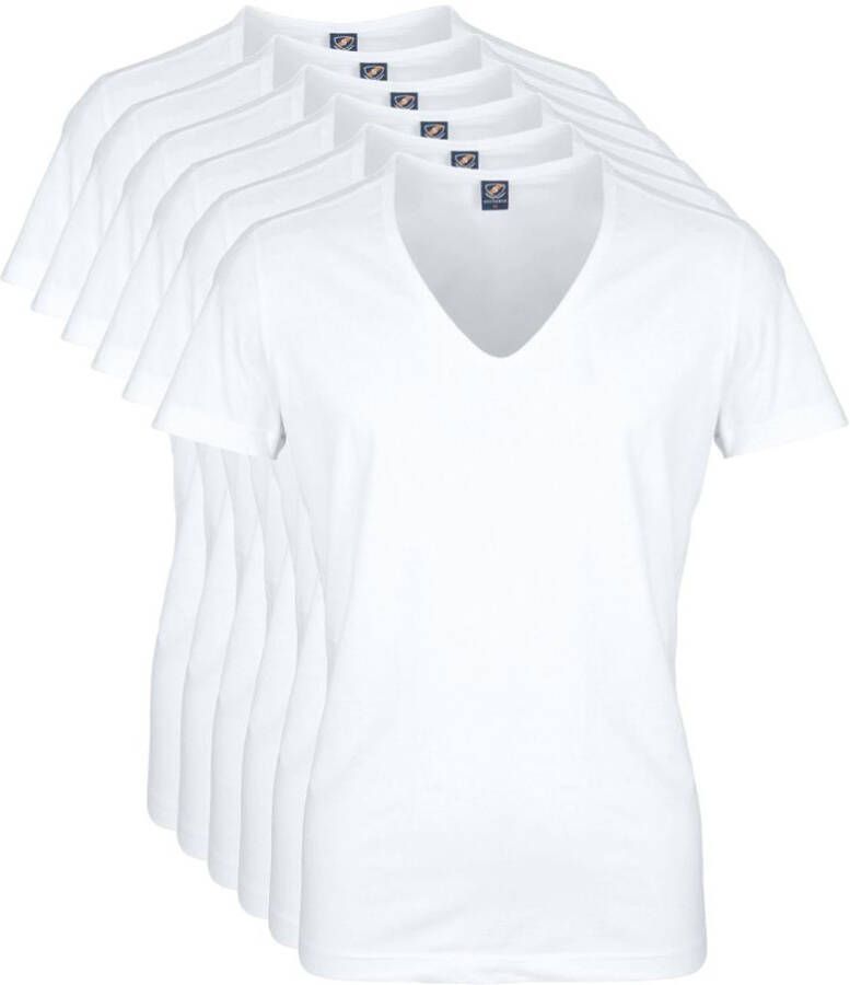 Suitable Vitaru T-Shirt Diepe V-Hals Wit 6-Pack