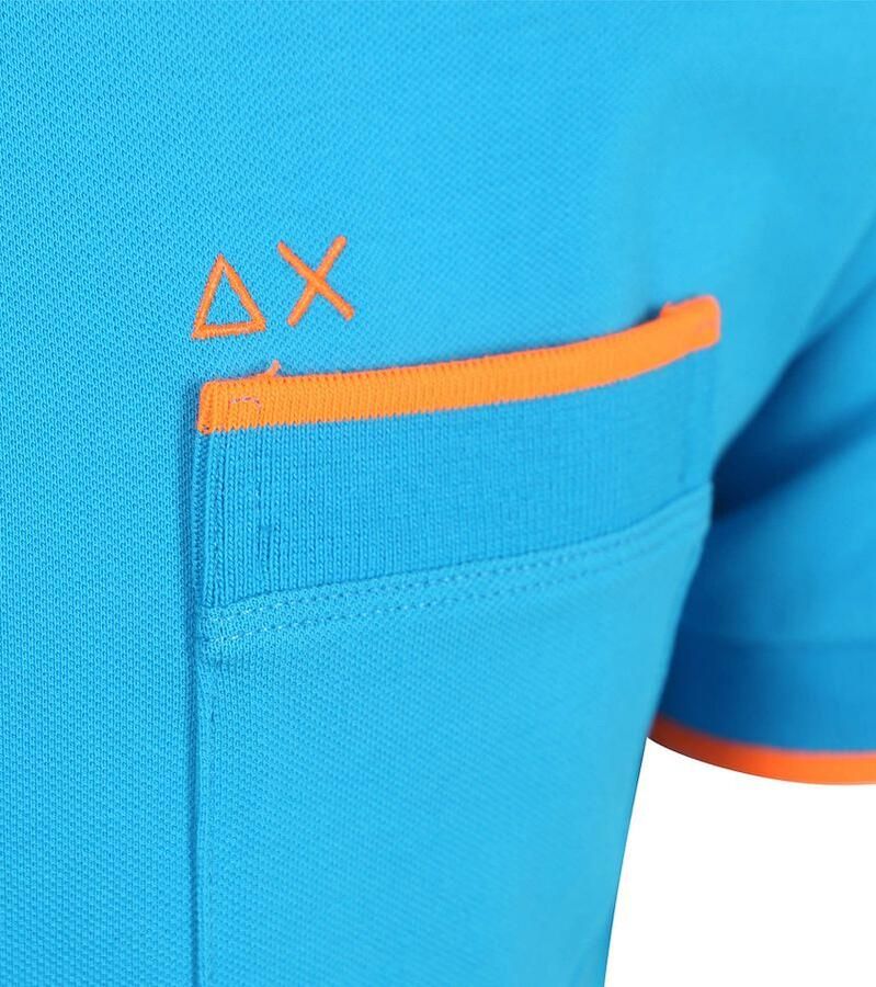Sun68 Piqué T-Shirt Fluo Stripe Blauw - Foto 2