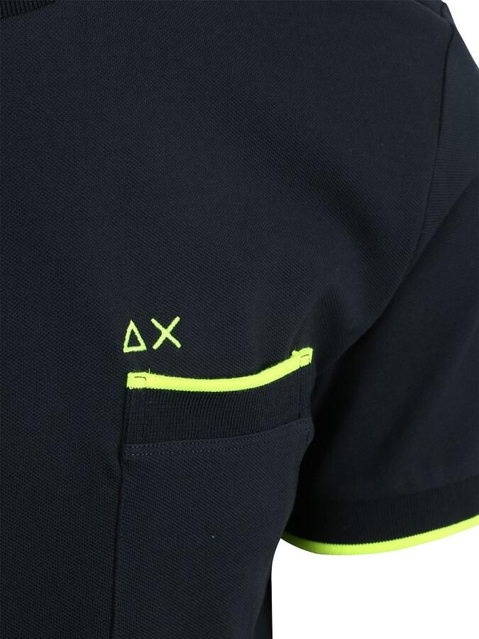 Sun68 Piqué T-Shirt Fluo Stripe Navy - Foto 2