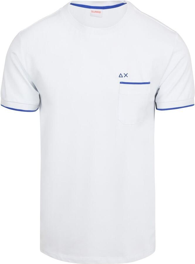 Sun68 Piqué T-Shirt Fluo Stripe Wit