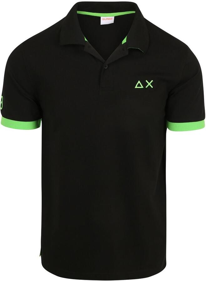 Sun68 Poloshirt Big Logo Fluo Zwart