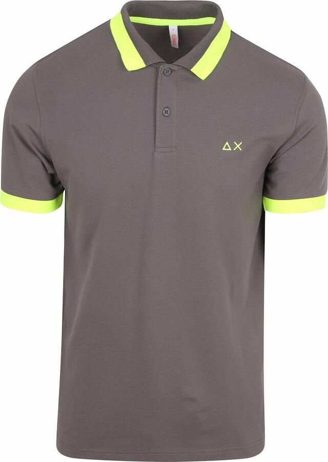 Sun68 Grijze Polo Shirt met Contrast Kraag Gray Heren
