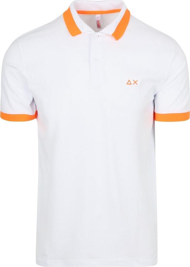 Sun68 Poloshirt Big Stripe Fluo Wit