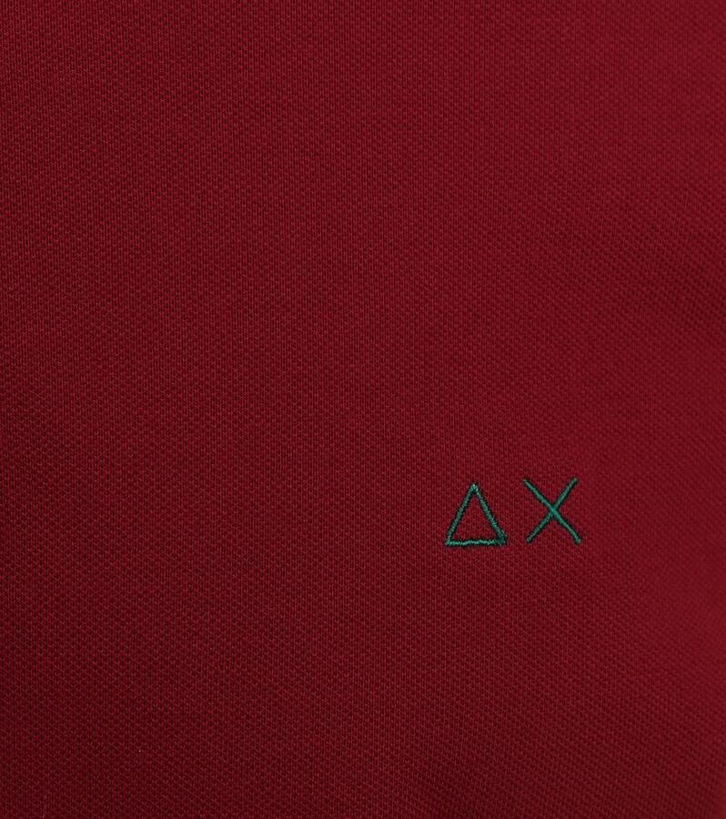 Sun68 Poloshirt Small Stripe Bordeaux Rood Heren