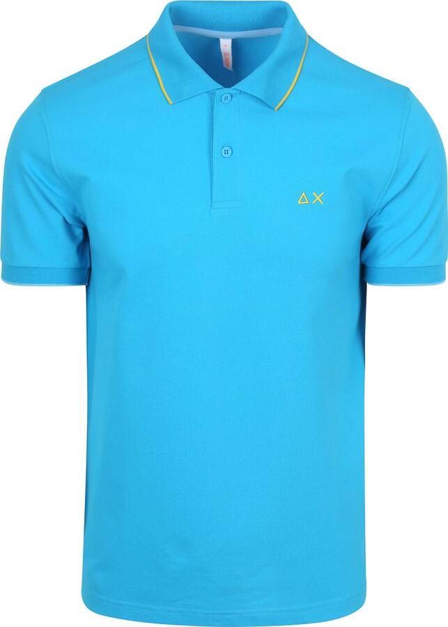 Sun68 Poloshirt Small Stripe Collar Blauw