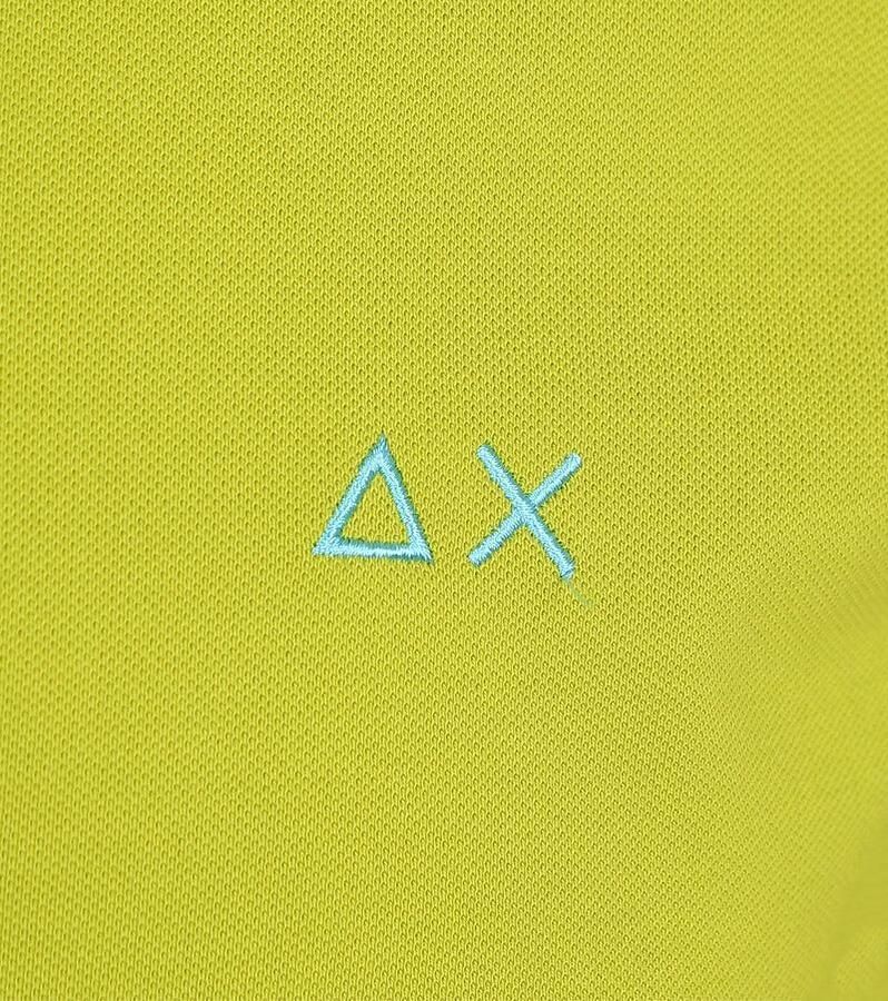 Sun68 T-shirt Poloshirt Small Stripe Collar Lichtgroen